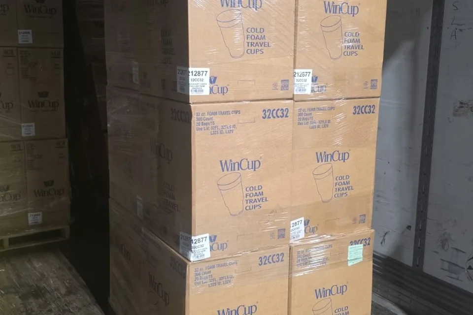 Pallet restacked during Tesla Transportation freight recovery