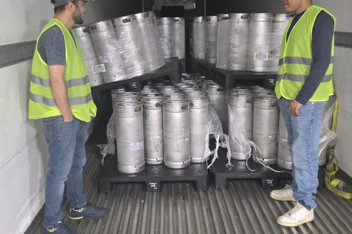 CLS crew reworking keg pallets
