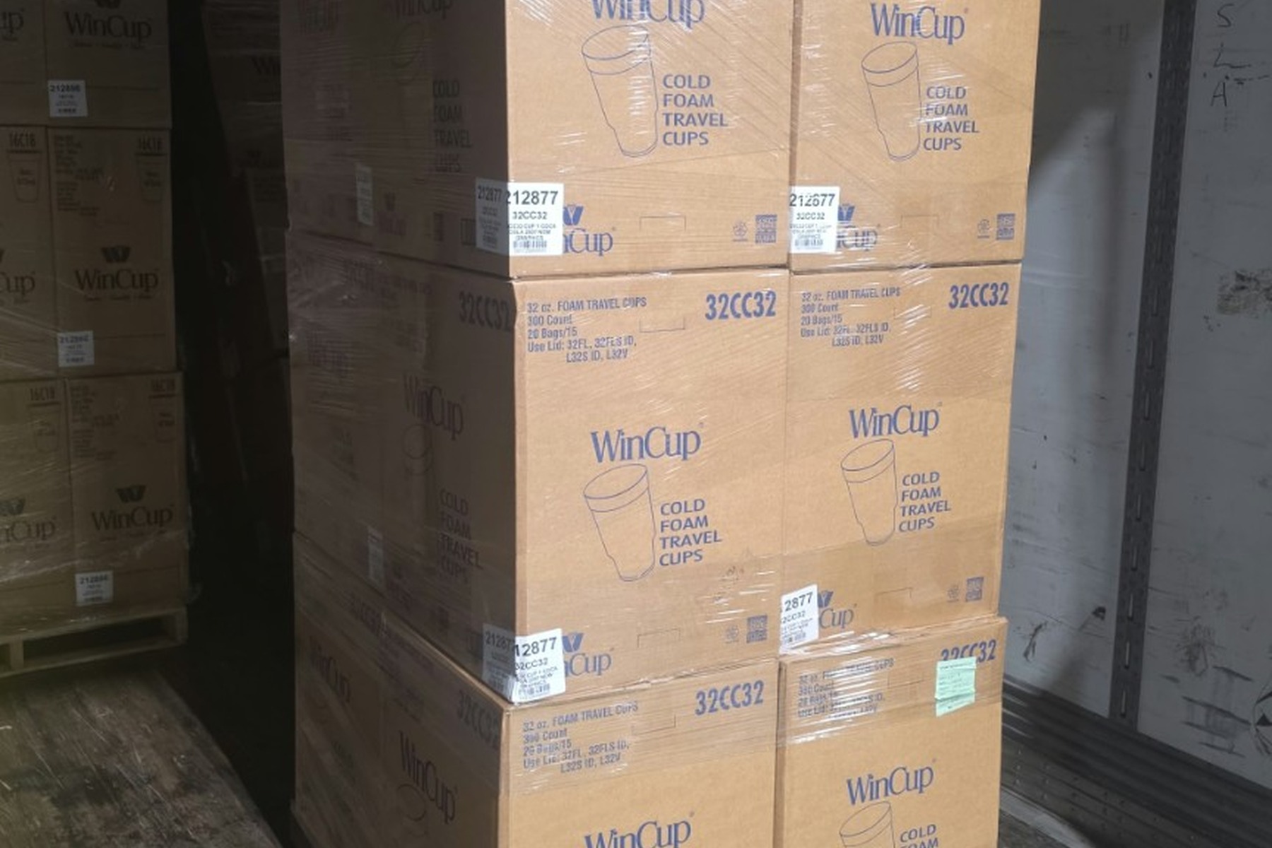 Pallet restacked during Tesla Transportation freight recovery